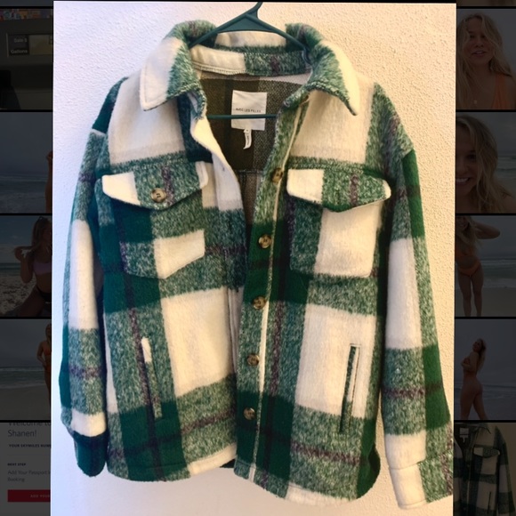 Avec Les Filles Jackets & Blazers - Plaid green shaket